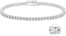 KRKC&CO Silber Tennisarmband 925 mit Zirkonia Kristallen 3mm Frauen