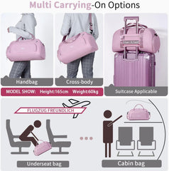 30L Sporttasche Reisetasche mit Schuhfach & Nassfach - Rosa