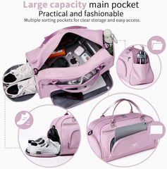 30L Sporttasche & Reisetasche mit Schuhfach & Nassfach Rosa/anpassbar