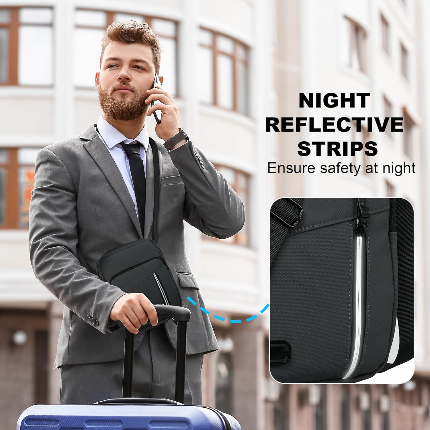 Herren Umhängetasche Wasserdicht Messenger Bag Multi Tasche