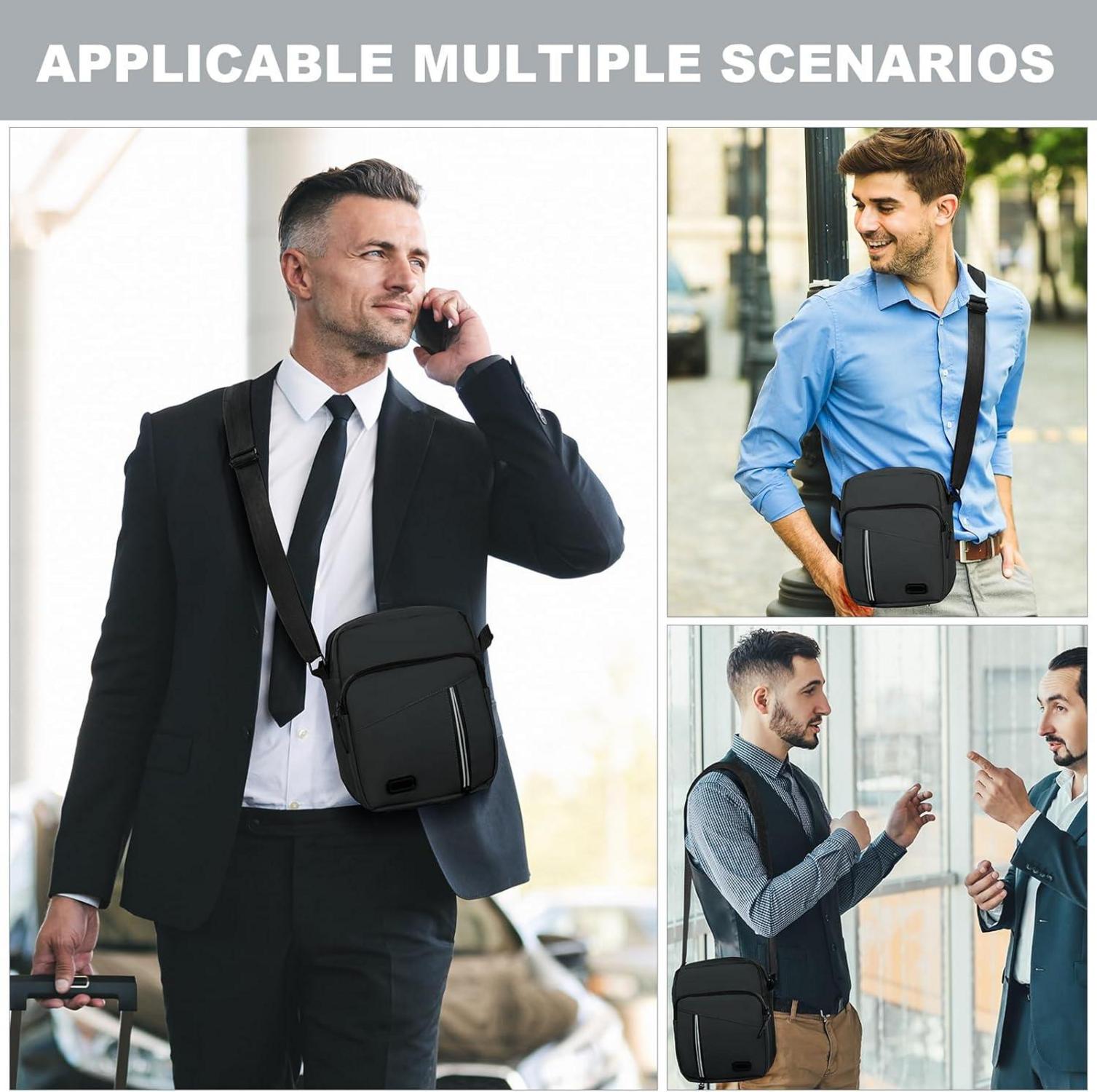 Herren Umhängetasche Wasserdicht Messenger Bag Multi Tasche