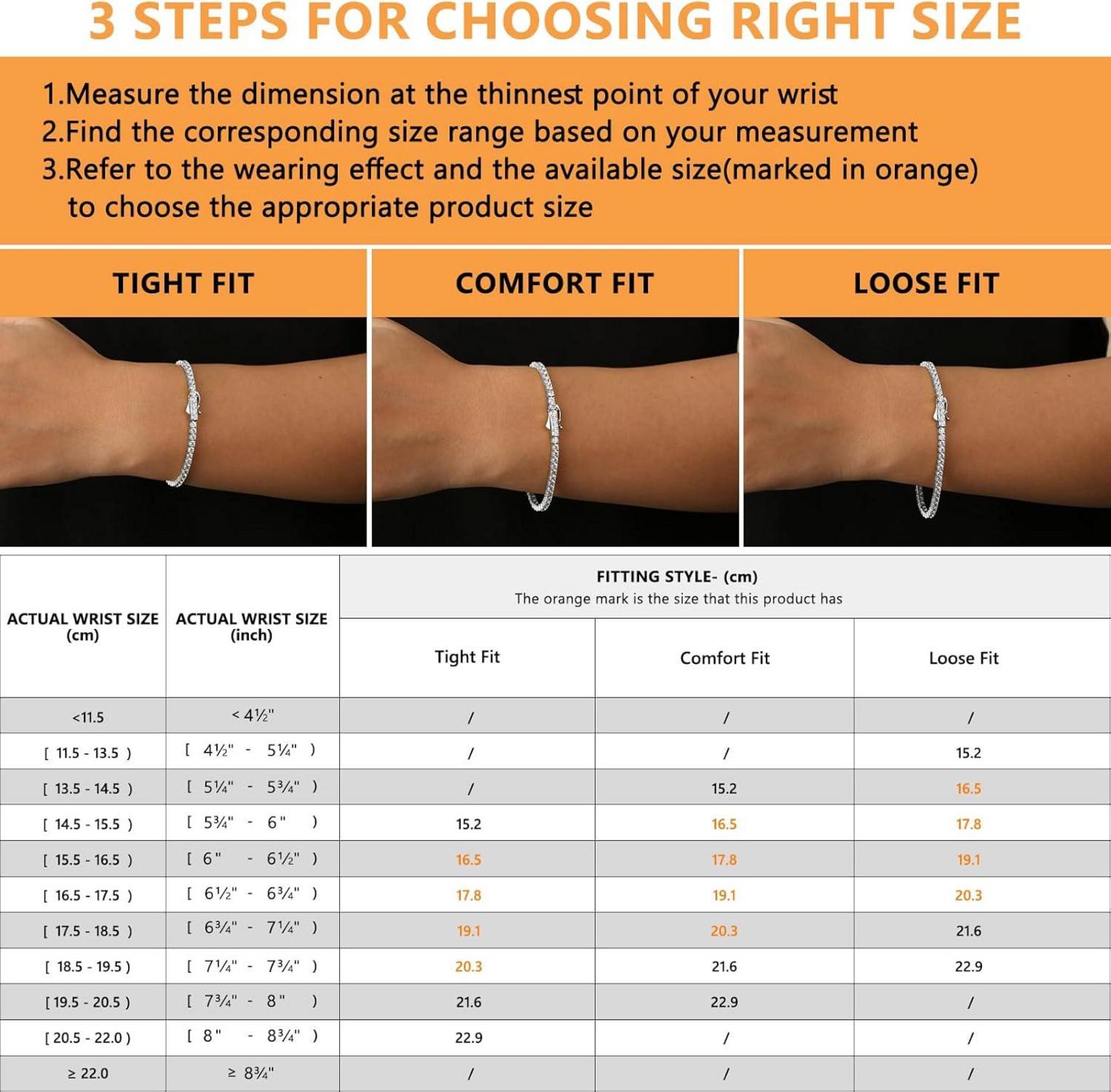 Echtes Silber Tennisarmband Zirkonia Kristall 20,3cm 3mm