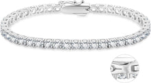 Kristall Tennisarmband Silber 925 Damen Zirkonia Iced Out 4mm 16.5cm