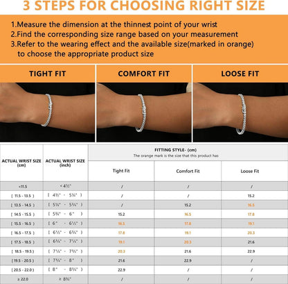 Silber Tennisarmband 925 Zirkonia Kristall Armband Damen 4mm Iced Out 16.5cm