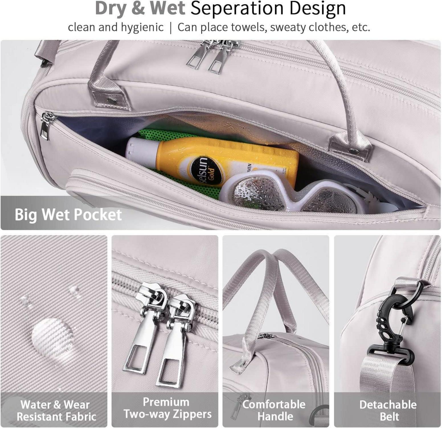 30L Sport- und Reisetasche mit Schuhfach & Nassfach Grau-fioretto