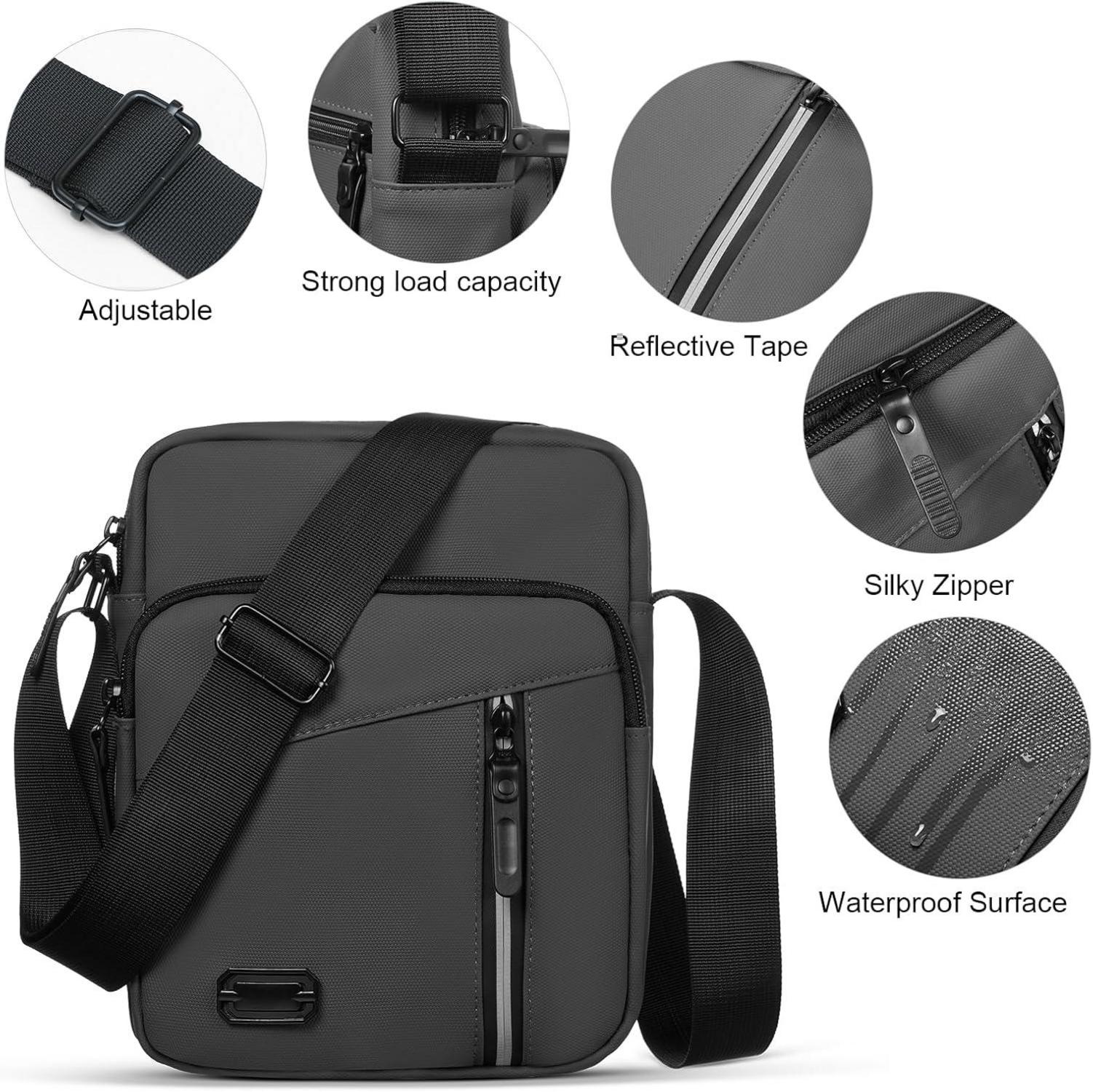 Umhängetasche Herren Wasserdicht Messenger Bag Crossbody Alltag Reise
