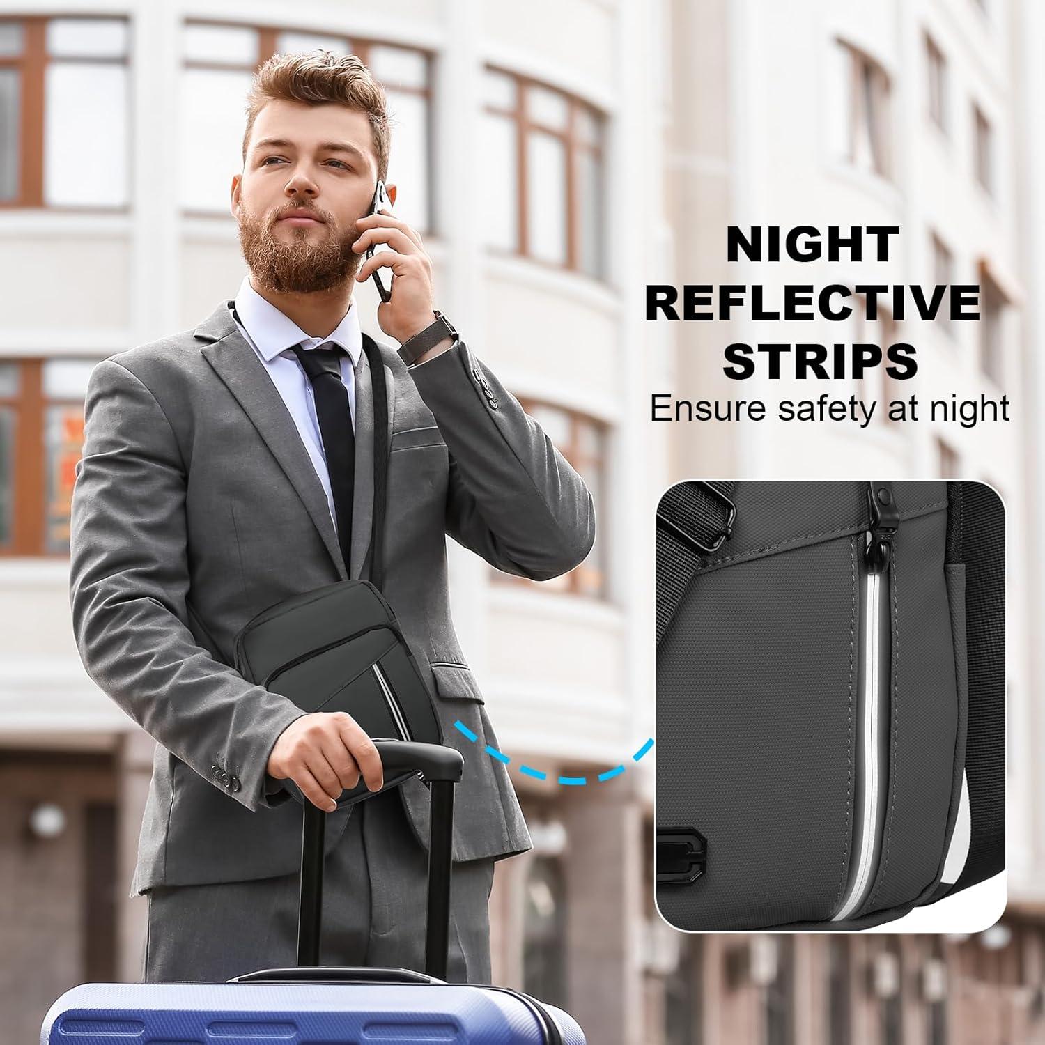 Herren Umhängetasche Schultertasche Wasserdicht Business Alltag