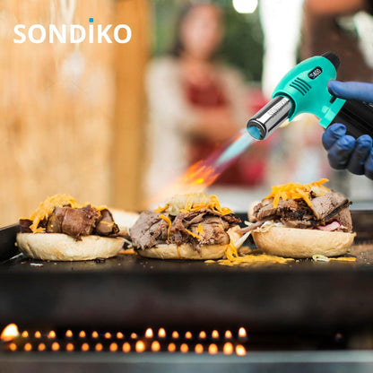Sondiko Küchenbrenner Flambierbrenner Crème Brulée Brenner Sicherheitsschloss