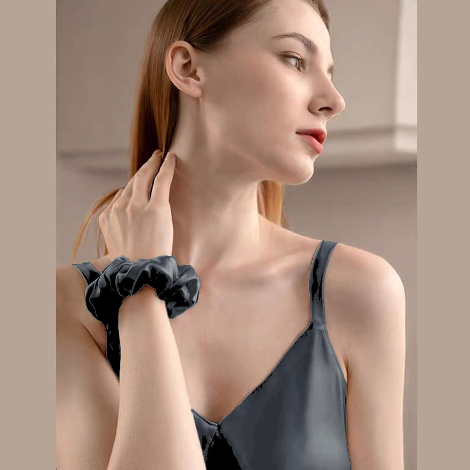 Vielit Satin Kissenbezug 65x65 Dunkelgrau 2er Set mit Reißverschluss