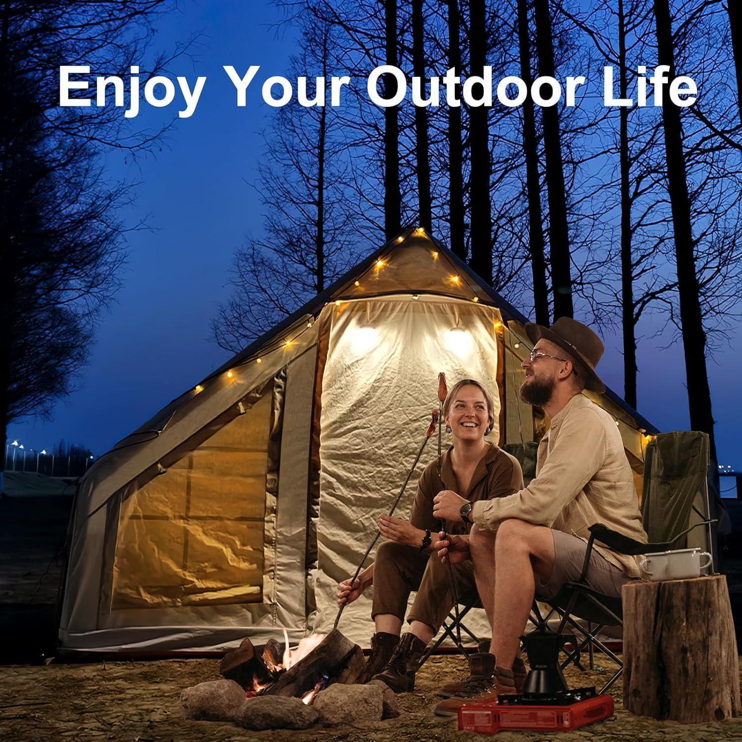 Aufblasbares Familienzelt 4 Personen Camping Glampingzelt mit Pumpe
