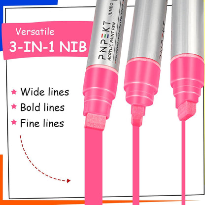 Acryl Paint Markers 12 Farben wasserfest Filzspitze 15mm