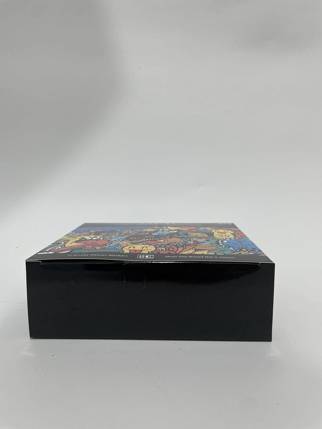 Acryl Paint Markers 15mm Filzspitze 12 Farben wasserfest - 15er Set