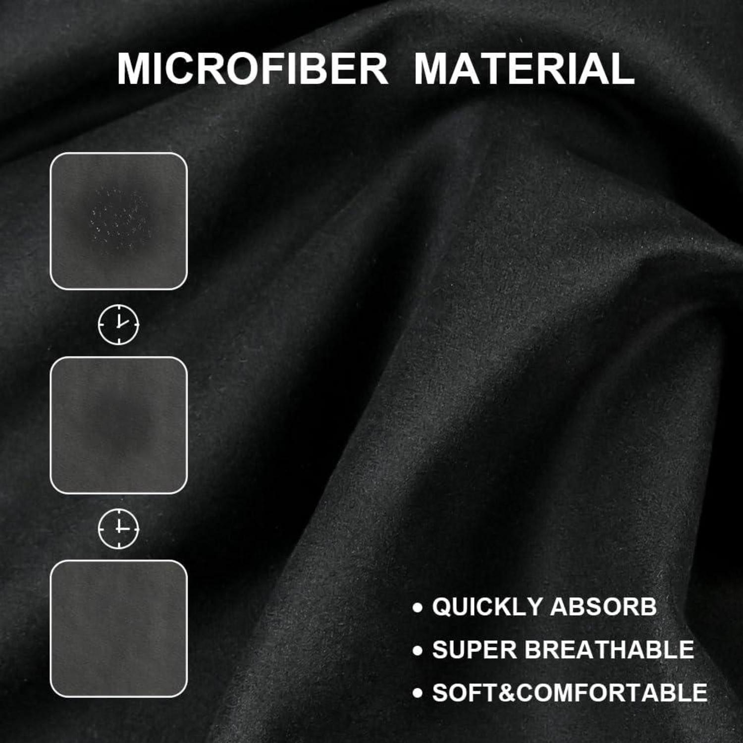 flintronic Handtuch Poncho Mikrofaser Surf Strandtuch 110x80cm Schwarz