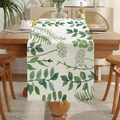 Tischläufer Eukalyptus Leinenoptik 40 x 140 cm Grün