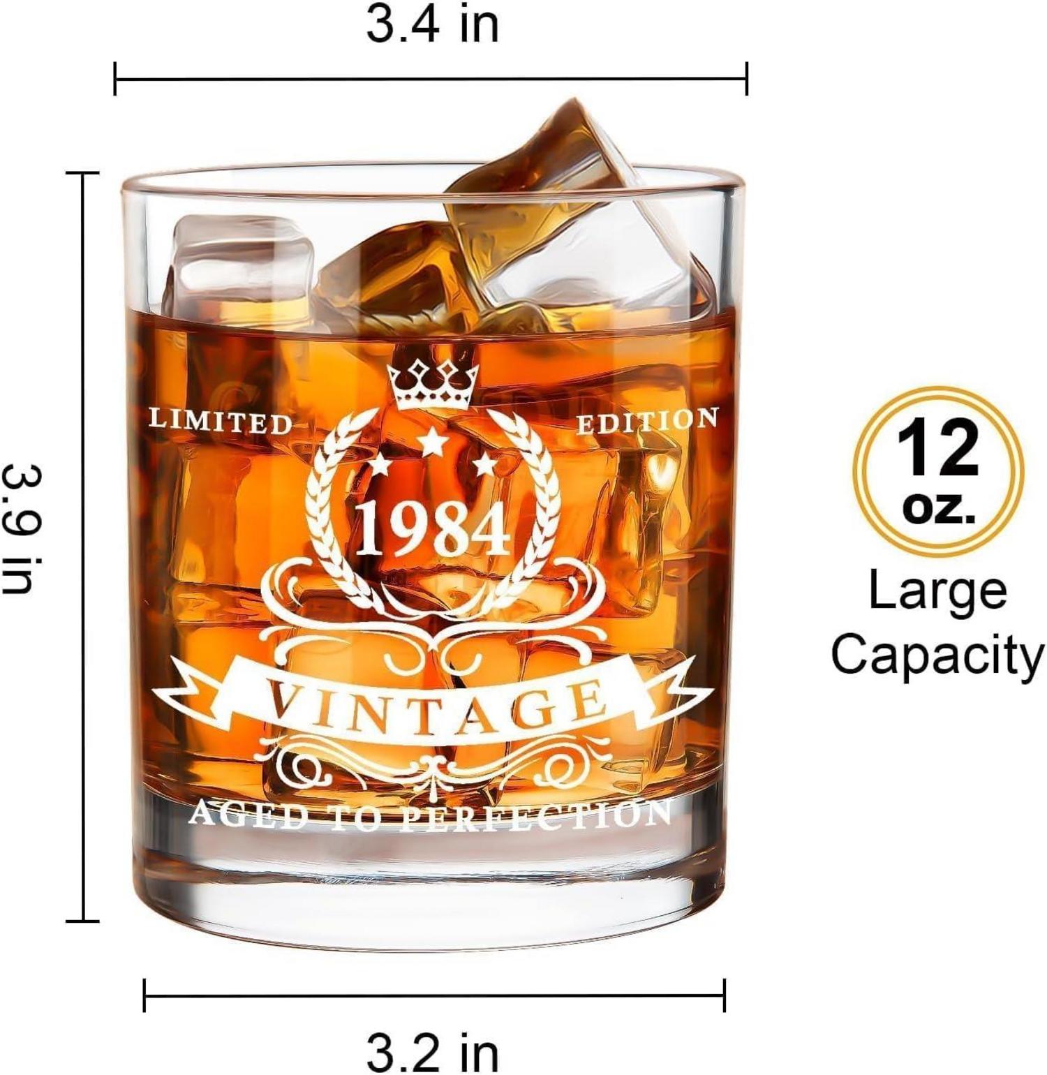 Whiskyglas zum 40. Geburtstag in Holzkiste für Männer 1984