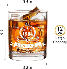 Whiskyglas zum 40. Geburtstag in Holzkiste für Männer 1984