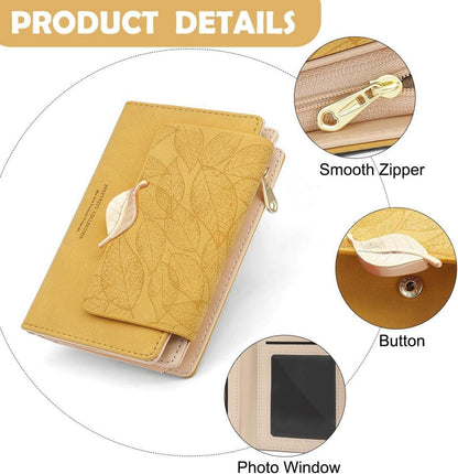 REETEE Damen Geldbörse Leder Klein mit vielen Fächern, 10 Kartenfächer, Zipper Münzfach, Brieftasche
