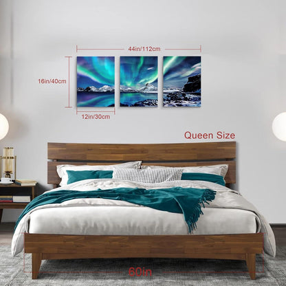 Aurora Borealis Nordlicht Leinwandbild Natur Panorama 40x30cm