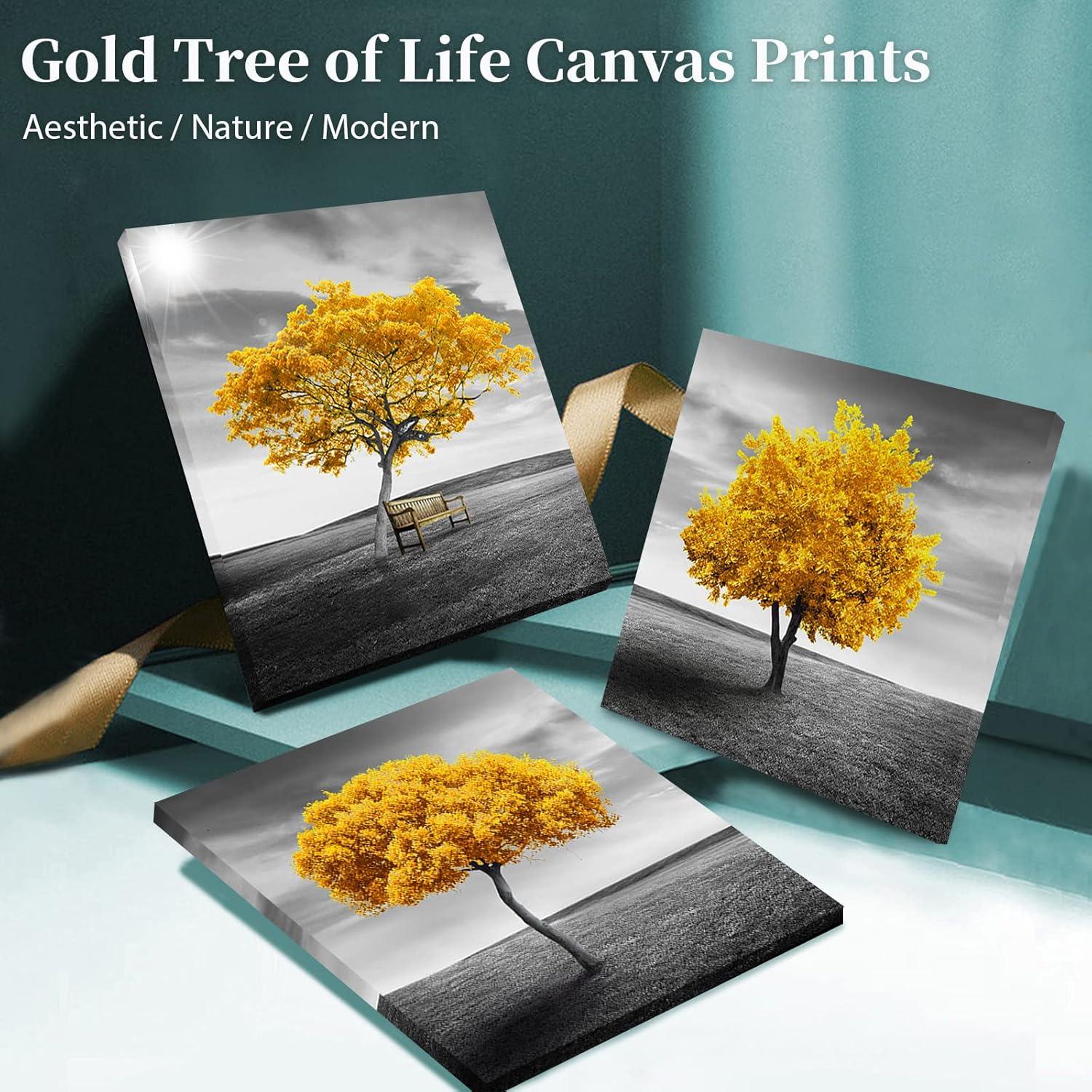 Bild Baum Gelb Wandbilder Natur Modern Kunstdruck 30x30 cm