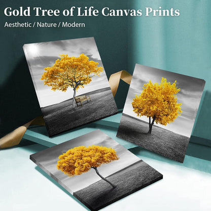 Bild Baum Gelb Wandbilder Natur Modern Kunstdruck 30x30 cm