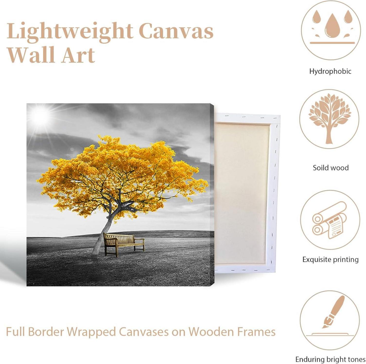 Moderne Gelbe Baum Wandbilder für Zuhause, Büro & Gastronomie