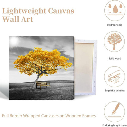 Moderne Gelbe Baum Wandbilder für Zuhause, Büro & Gastronomie