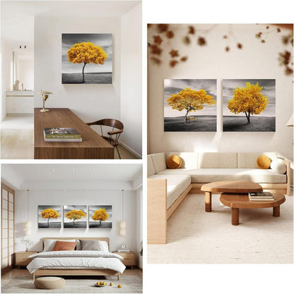 Bilder Baum Gelb Natur Gold Wandbilder 30x30cm Wohnzimmer Schlafzimmer Küche