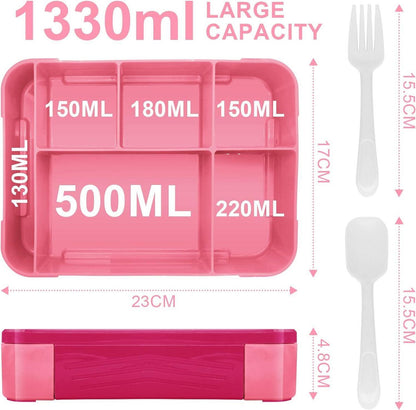 Brotdose mit Fächern 1300ml Auslaufsicher Bento Box Kinder