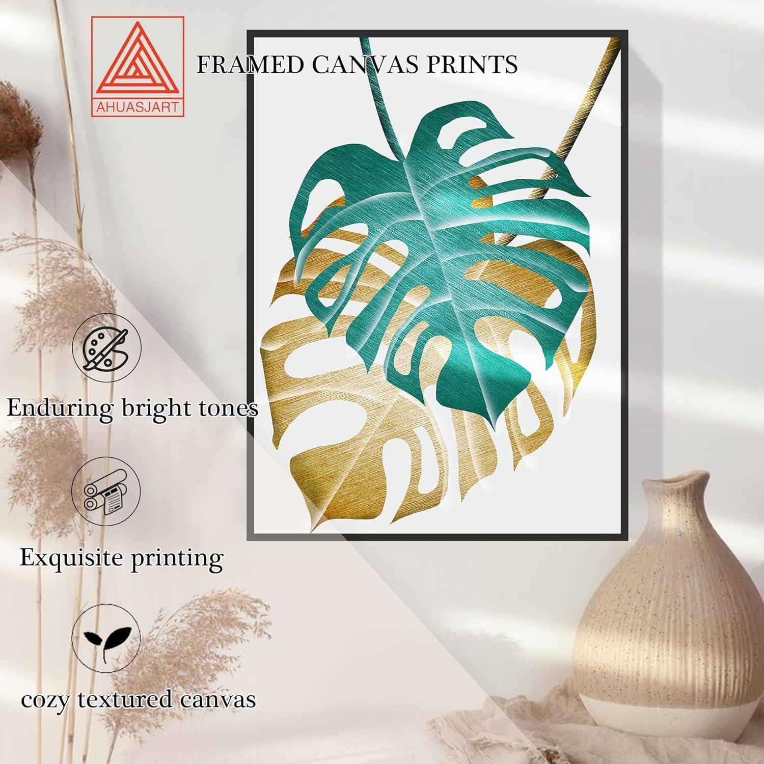 Bilder Set Schwarz Wohnzimmer Wanddeko Pflanzen 40x30cm