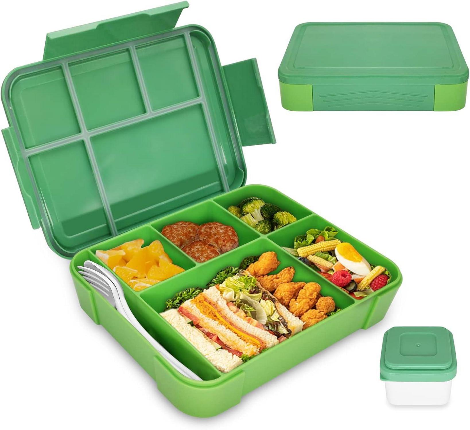 Brotdose mit Fächern 1300ml Auslaufsicher Bento Lunchbox Kinder