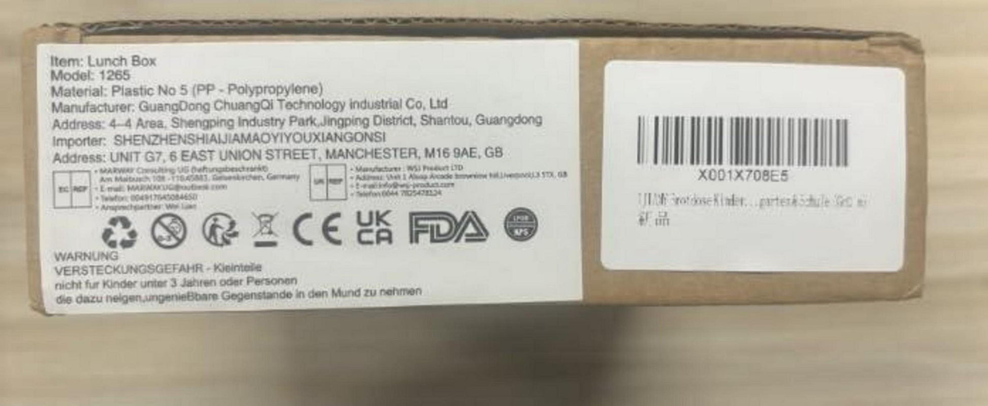 Brotdose Kinder mit Fächern 1300ml Lunchbox Schule Grün