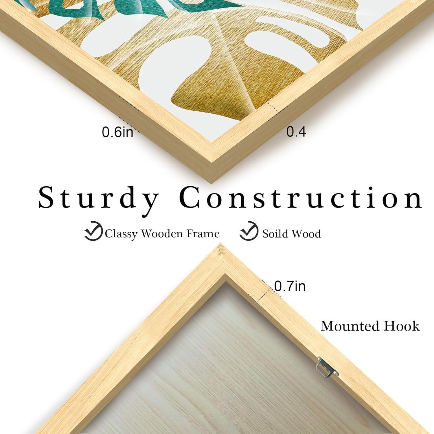 Pflanzenbilder mit Holzrahmen für moderne Wanddekoration