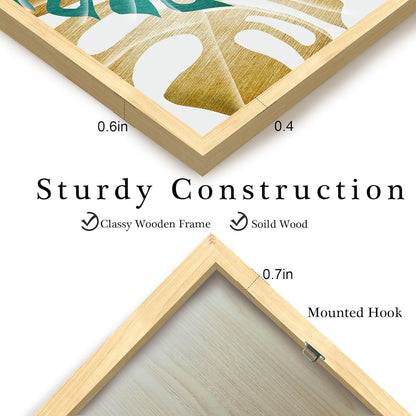 Pflanzenbilder mit Holzrahmen für moderne Wanddekoration