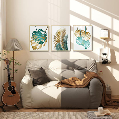 Bilder mit Rahmen Holz Wandbilder Wohnzimmer Schlafzimmer Set Leinwandbild 40x30 cm