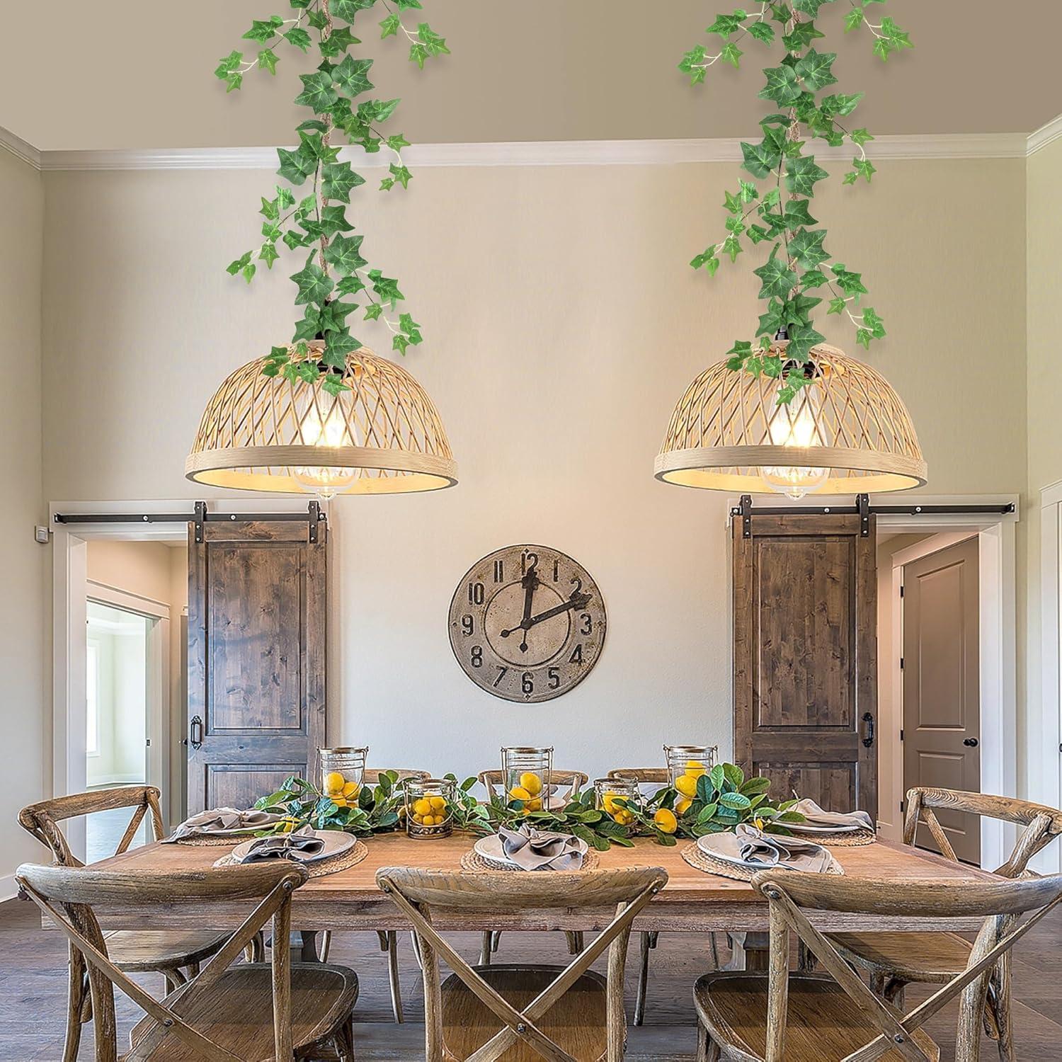 2er Set Künstlicher Efeu Girlande 200cm Grün - Kunst Pflanzen Hängend für