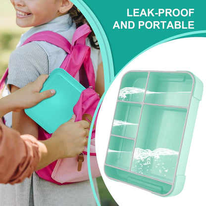 IJIAMY Brotdose Kinder mit Fächern 1300ml Auslaufsicher Bento Box