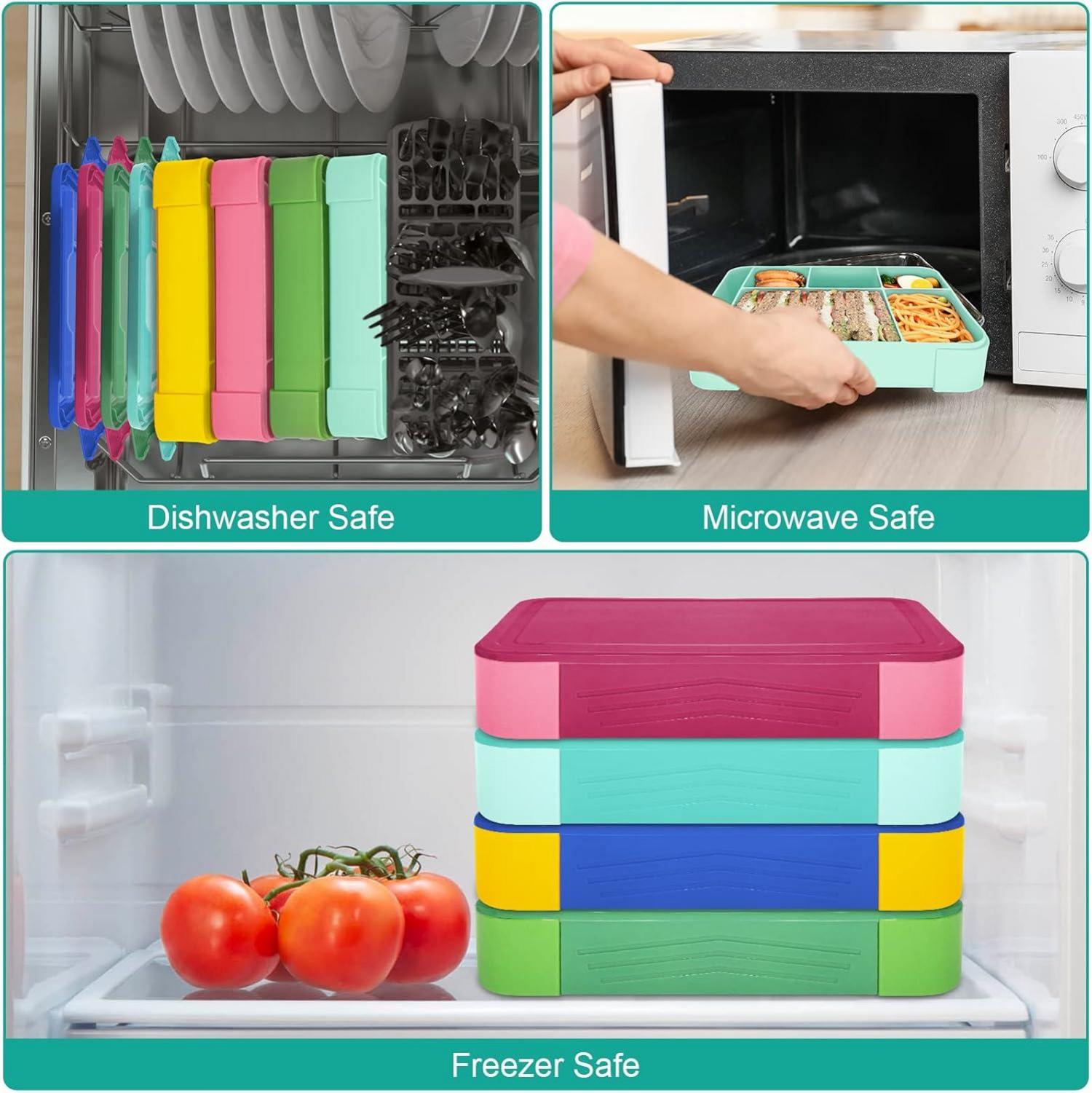 Brotdose Kinder 1300ml mit Fächern Bento Box Auslaufsicher Lunchbox Minze