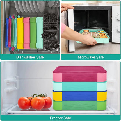 Brotdose Kinder 1300ml mit Fächern Bento Box Auslaufsicher Lunchbox Minze