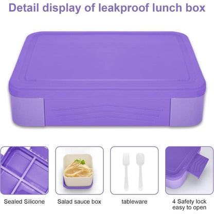 Brotdose Kinder mit Fächern 1300ml Auslaufsichere Bento