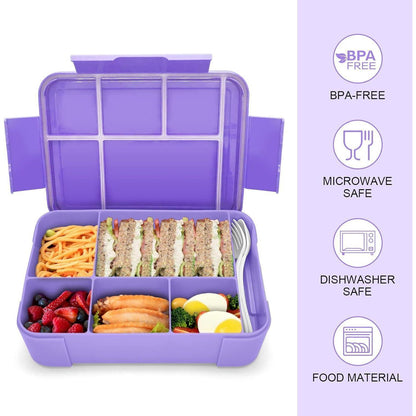 Brotdose Kinder mit Fächern 1300ml Auslaufsichere Bento