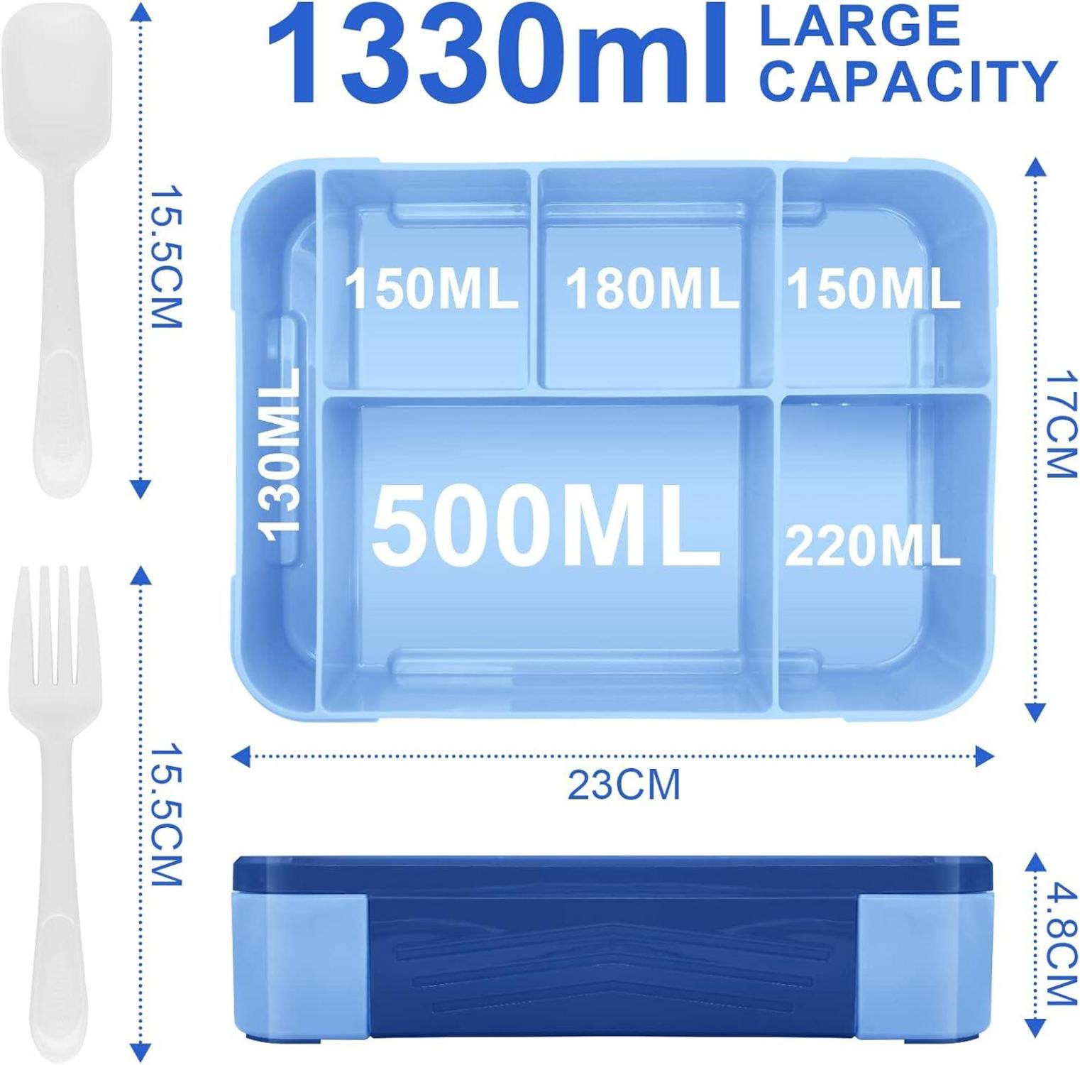 Brotdose mit Fächern, Bento Box Auslaufsicher für Kinder