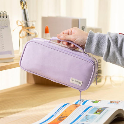 Großes Federmäppchen Organiser Canvas Bleistift Tasche Mädchen-Lila