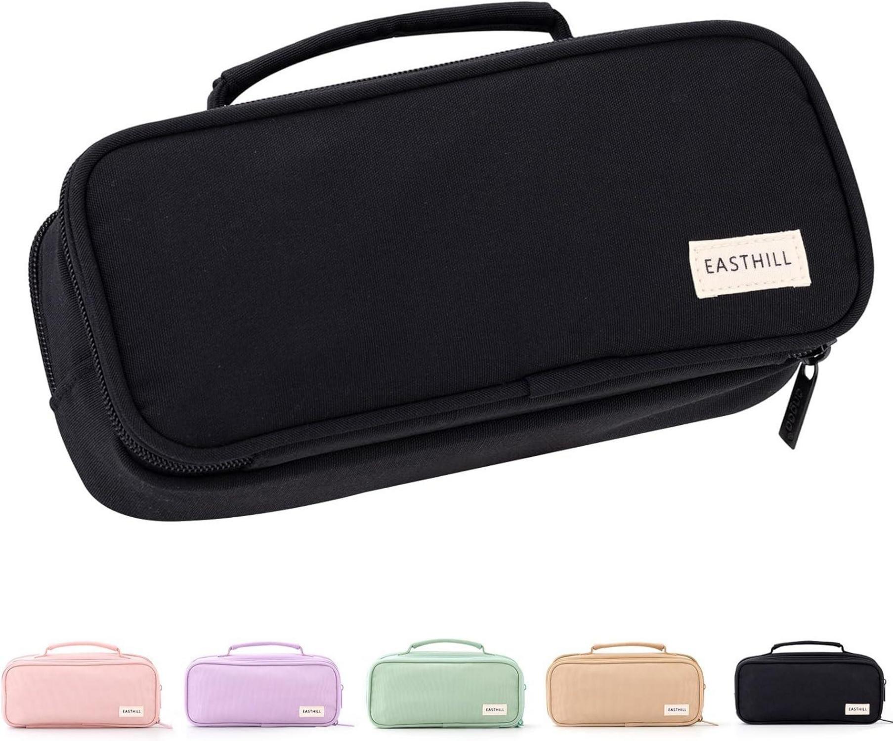 Großes Federmäppchen Organizer Schwarz Canvas Mädchen