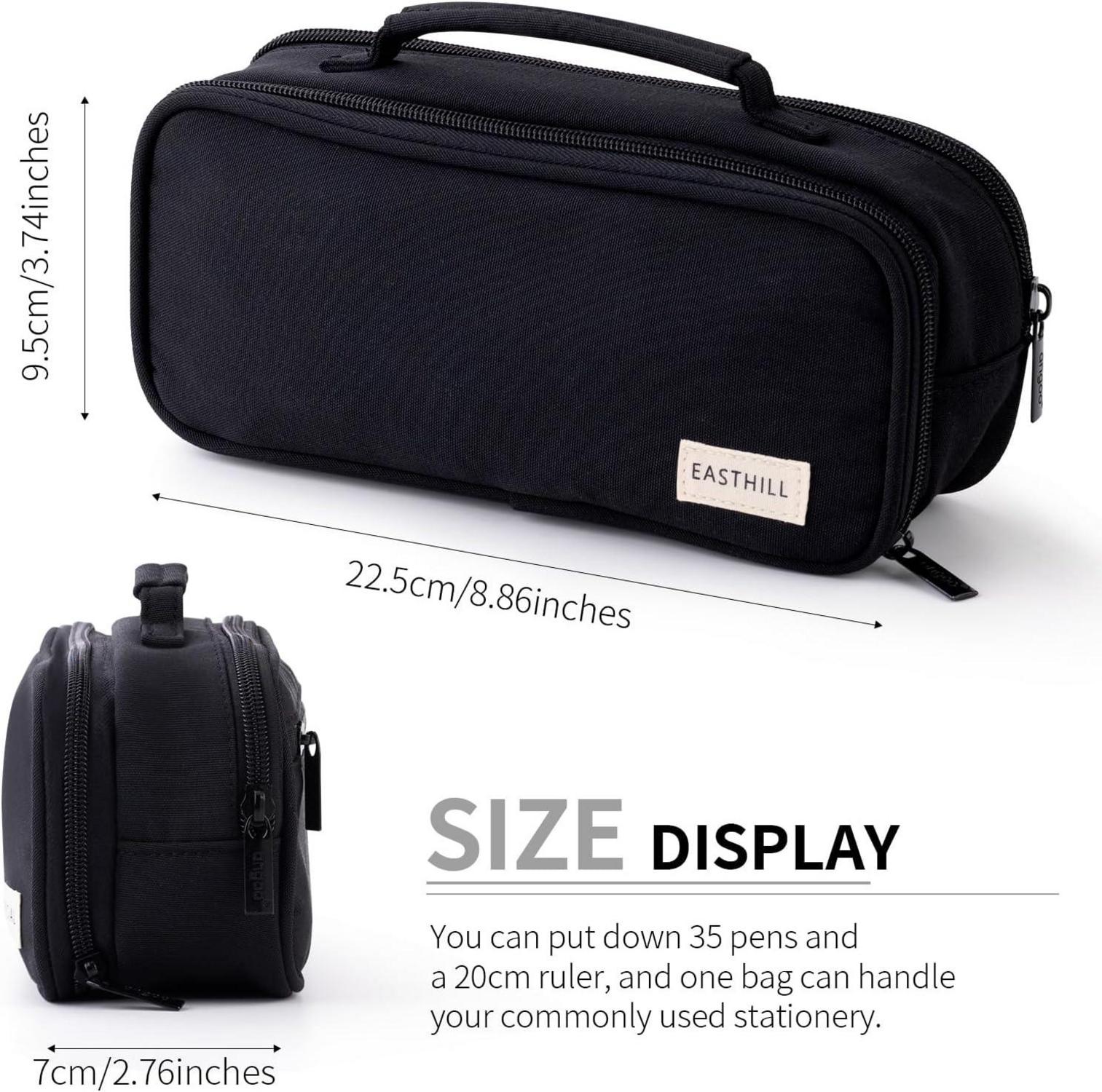 Großes Federmäppchen Organizer Schwarz Canvas Mädchen