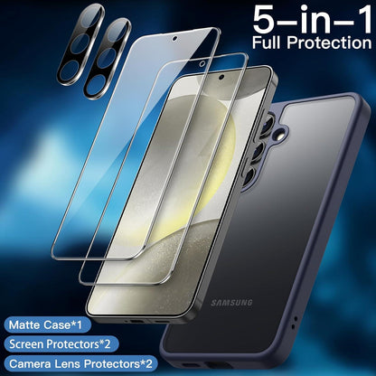Samsung Galaxy S24 5G Hülle + 2 Schutzfolien + Kameraschutz Kit