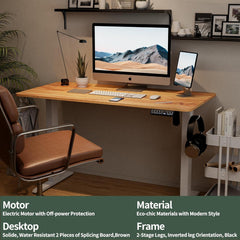 Elektrischer Schreibtisch Höhenverstellbar - 100x60 cm Stehschreibtisch Anti-Kollisions-Technologie, Ergonomischer Computertisch mit Memory-Funktion