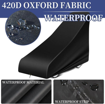 Schwarze Rasenmäher-Abdeckung wasserdicht 140x56x103cm 420D Oxford-Gewebe