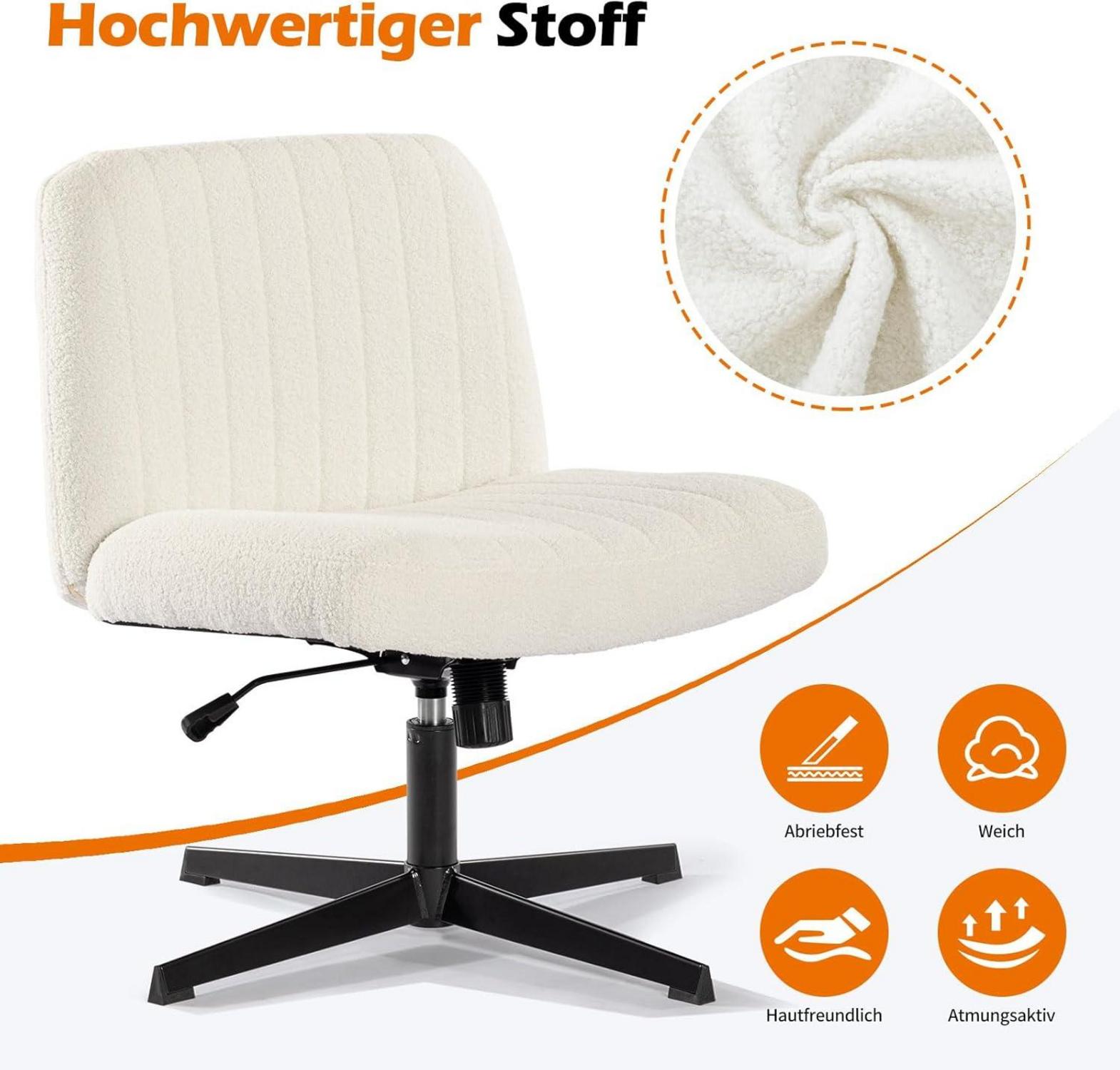 Bürostuhl Ohne Armlehnen Höhenverstellbar Schreibtischstuhl Stuhl 150KG Kissen