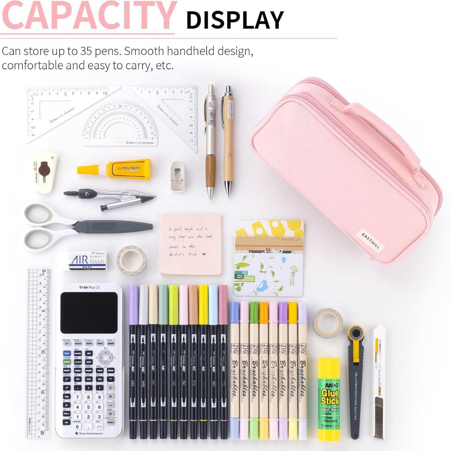 Großes Federmäppchen Organizer Canvas Tasche Mädchen-Rosa