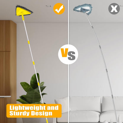 JEHONN Bodenwischer Lang Griff 202 cm 180° Wandmop 6 Pads Gelb